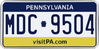 PA license plate MDC9504