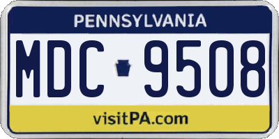 PA license plate MDC9508