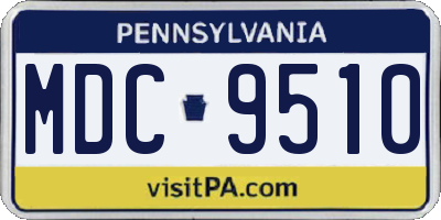 PA license plate MDC9510