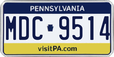 PA license plate MDC9514