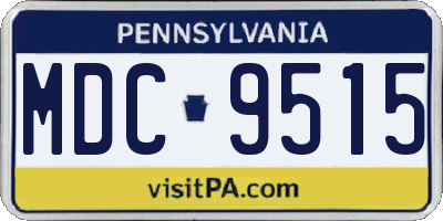 PA license plate MDC9515