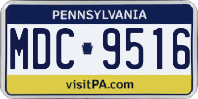 PA license plate MDC9516