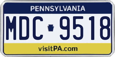 PA license plate MDC9518