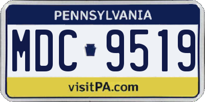 PA license plate MDC9519