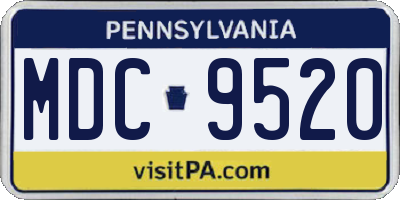 PA license plate MDC9520
