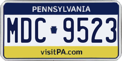 PA license plate MDC9523