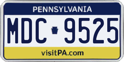 PA license plate MDC9525