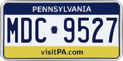 PA license plate MDC9527