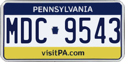 PA license plate MDC9543