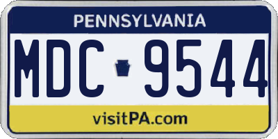 PA license plate MDC9544