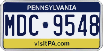 PA license plate MDC9548