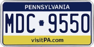 PA license plate MDC9550