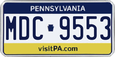 PA license plate MDC9553