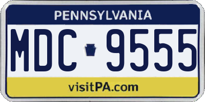 PA license plate MDC9555