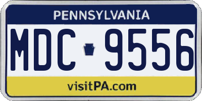 PA license plate MDC9556