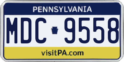 PA license plate MDC9558