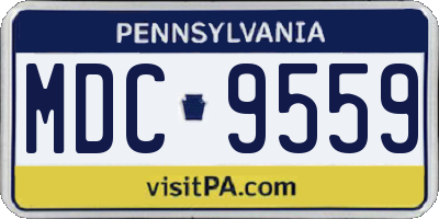 PA license plate MDC9559