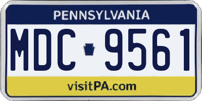 PA license plate MDC9561