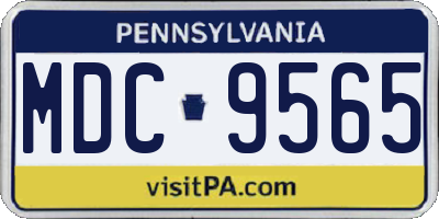 PA license plate MDC9565