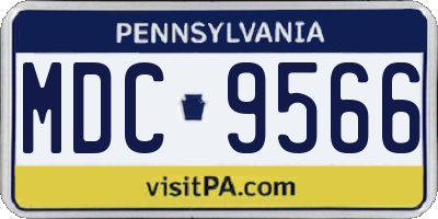 PA license plate MDC9566