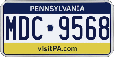 PA license plate MDC9568