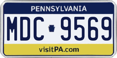 PA license plate MDC9569