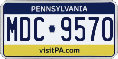 PA license plate MDC9570