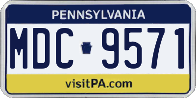 PA license plate MDC9571