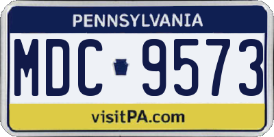 PA license plate MDC9573