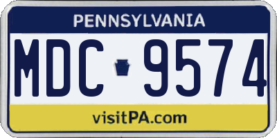 PA license plate MDC9574