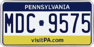 PA license plate MDC9575