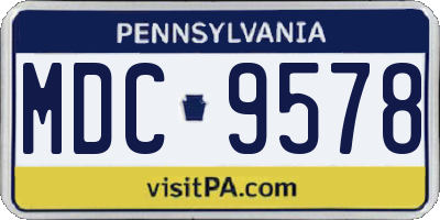 PA license plate MDC9578