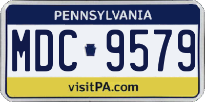 PA license plate MDC9579