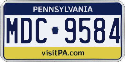 PA license plate MDC9584