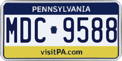 PA license plate MDC9588