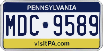 PA license plate MDC9589