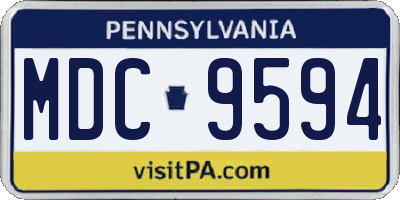 PA license plate MDC9594