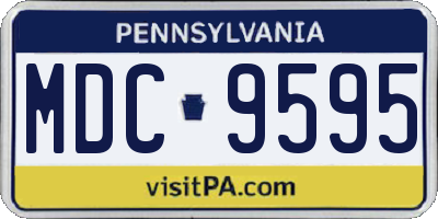 PA license plate MDC9595