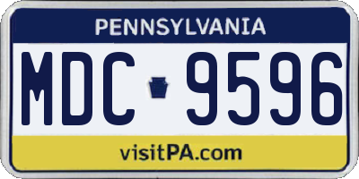 PA license plate MDC9596