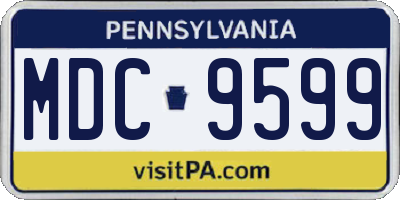 PA license plate MDC9599