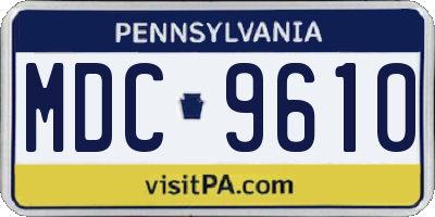 PA license plate MDC9610