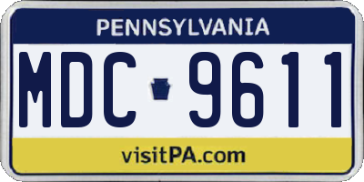 PA license plate MDC9611