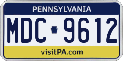 PA license plate MDC9612