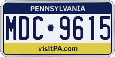 PA license plate MDC9615