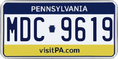 PA license plate MDC9619