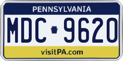 PA license plate MDC9620