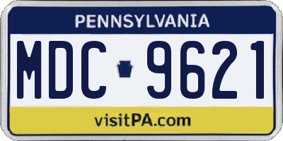 PA license plate MDC9621