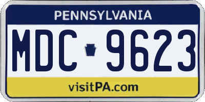 PA license plate MDC9623