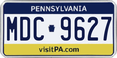 PA license plate MDC9627