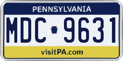 PA license plate MDC9631